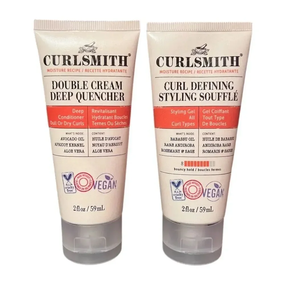Curlsmith Set Of Double Cream Deep Quencher & Curl Defining Styling Soufflé